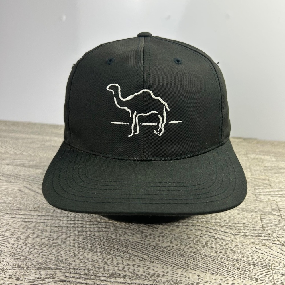 Vintage 90s Joe Camel Hat Cap Strap Back Adjustable Black Cigarette Adult